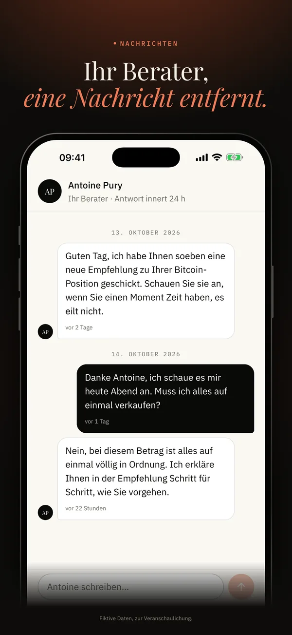 Nachrichten mit dem Berater in der App 41 Advisory