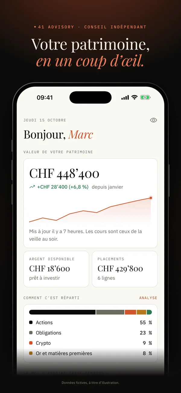 Accueil de l'app 41 Advisory