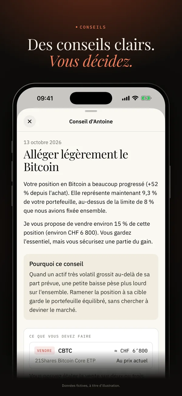 Un conseil expliqué dans l'app